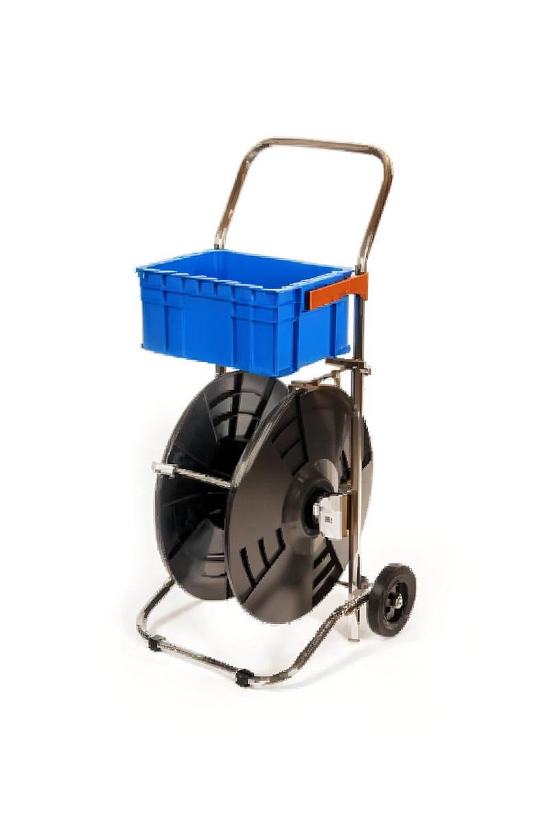 Carrito para fleje con soporte y ruedas