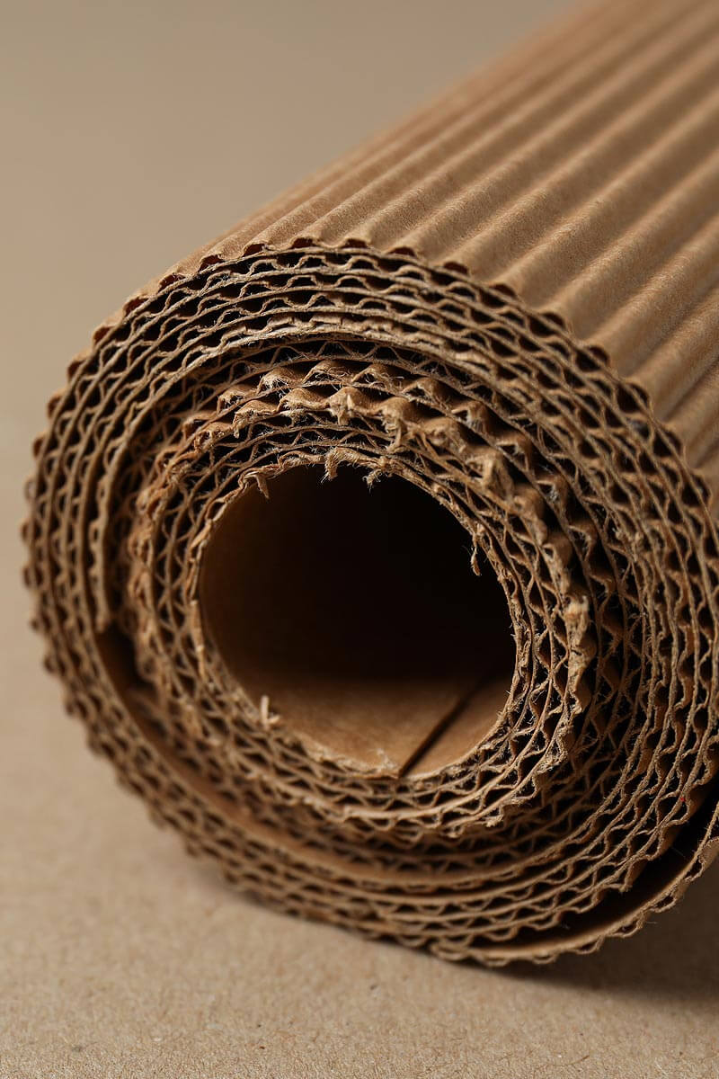 Textura de cartón corrugado para embalaje ecológico