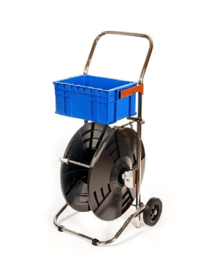 Carrito para fleje con soporte y ruedas