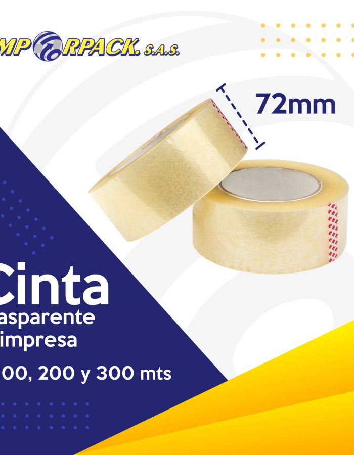 Cinta adhesiva 72mm ideal para embalajes resistentes y seguros.