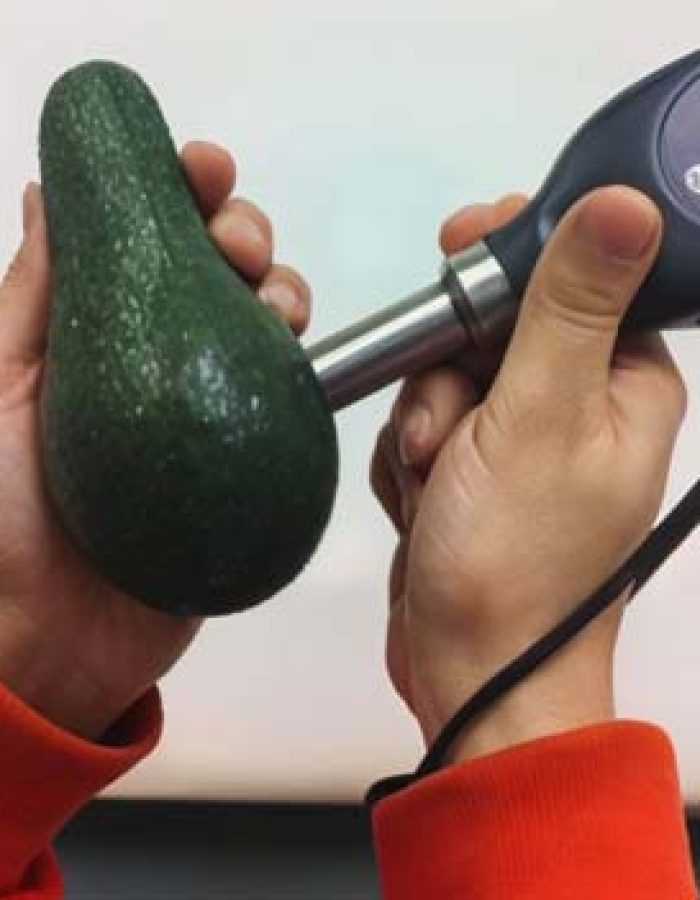 Medidor de firmeza de frutas y vegetales en procesos de control de calidad