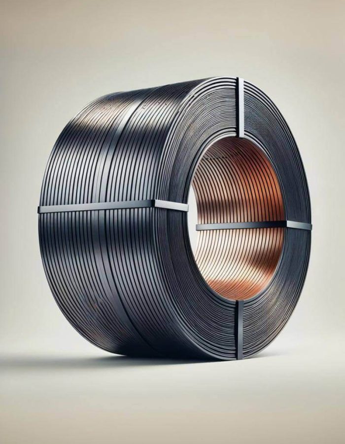 Zuncho de polipropileno negro con refuerzo