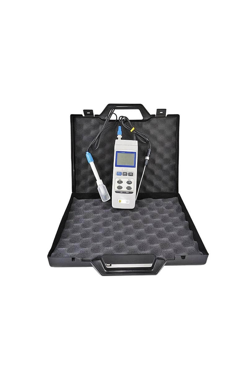 pHmetro digital portátil con accesorios para análisis de alimentos