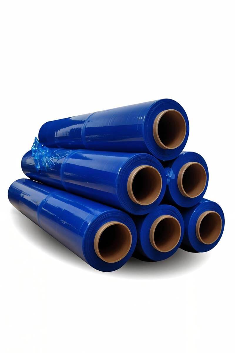 Film stretch azul, ideal para almacenamiento seguro