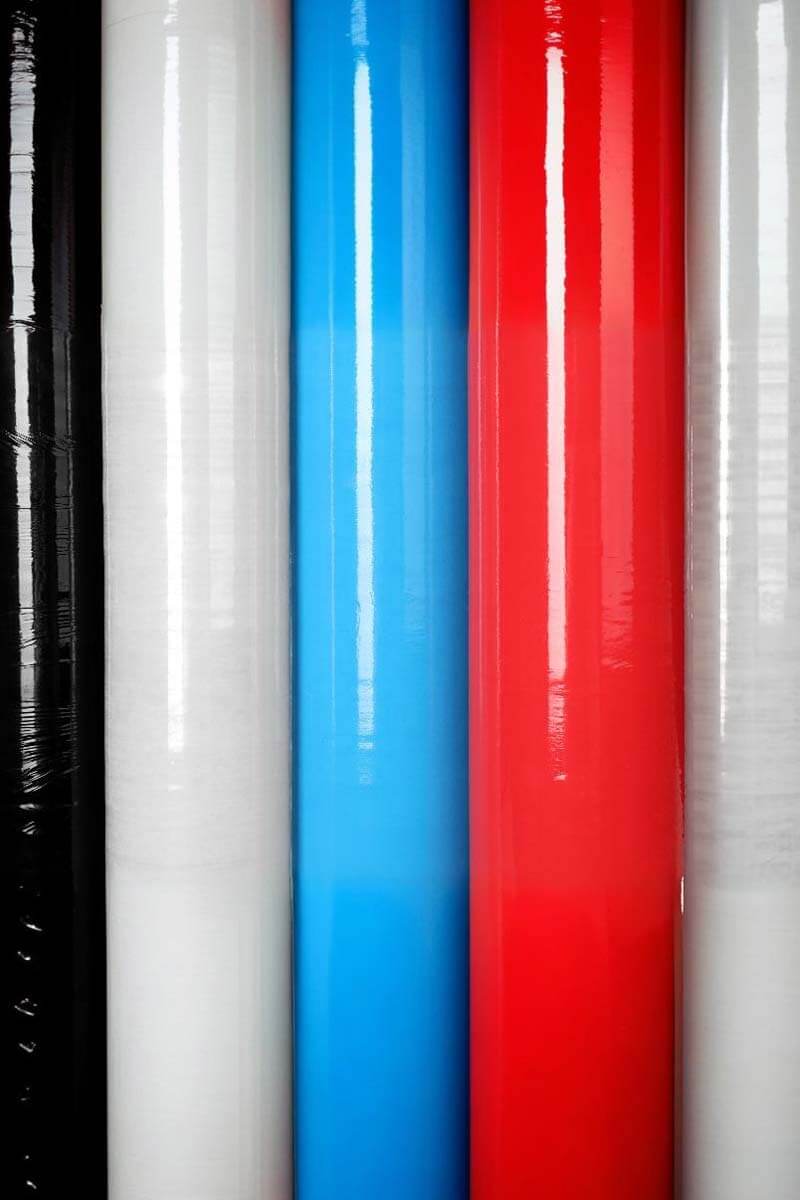 Film stretch en colores para identificación de embalajes