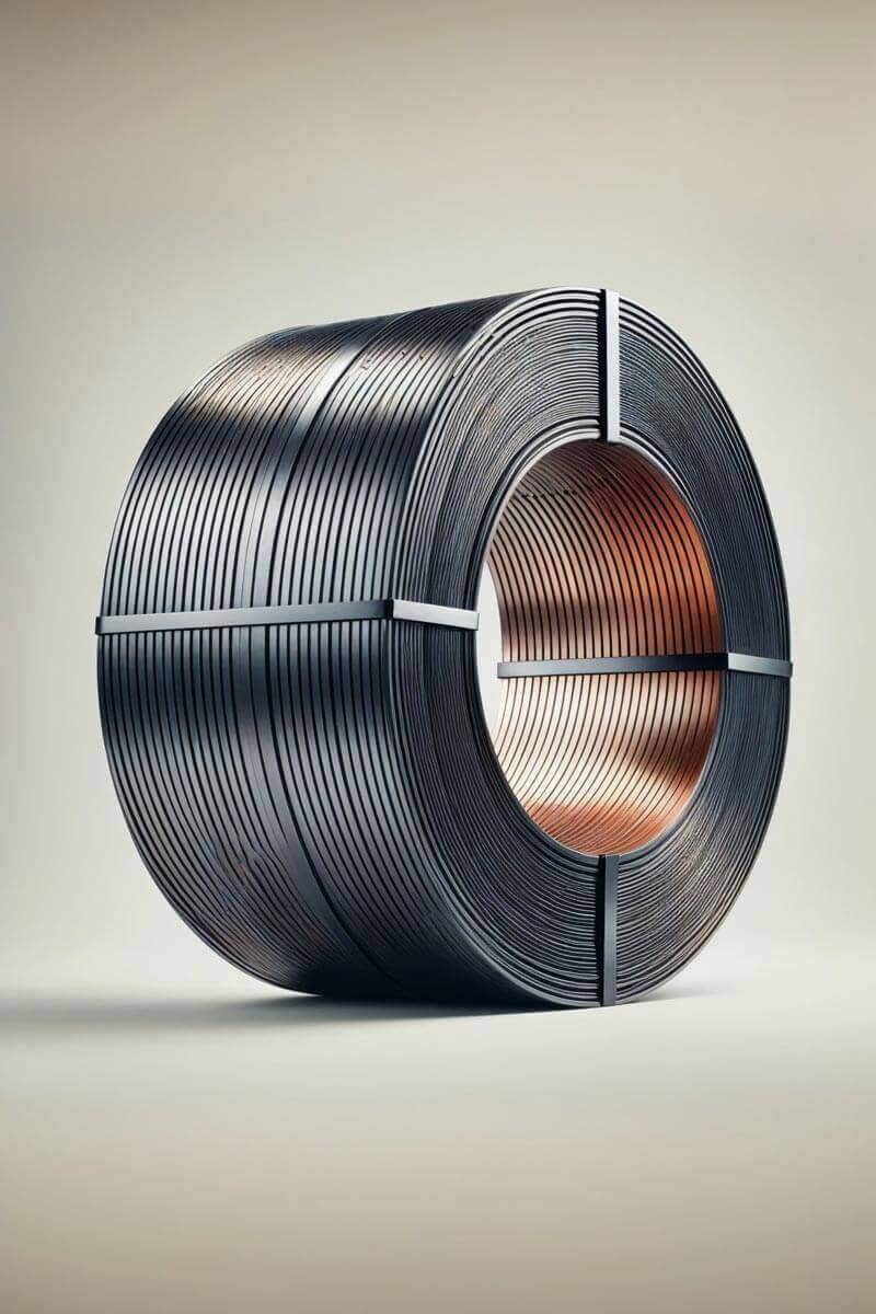 Zuncho de polipropileno negro con refuerzo